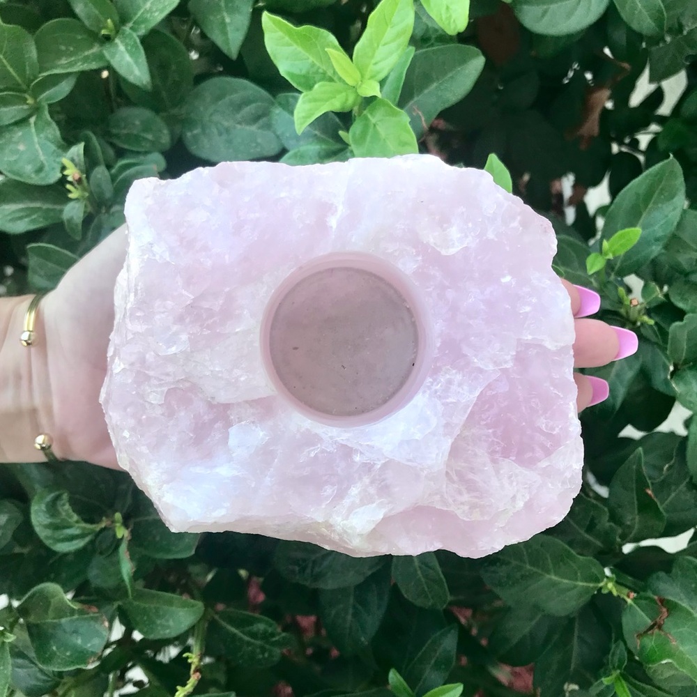 Rose Quartz Candle Holder💕